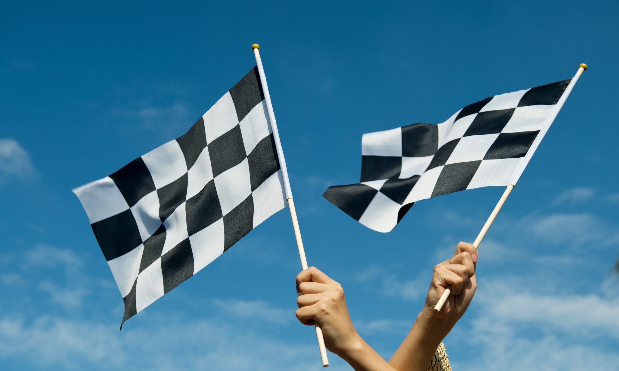 Race Flag with blue sky Formel One Belgium